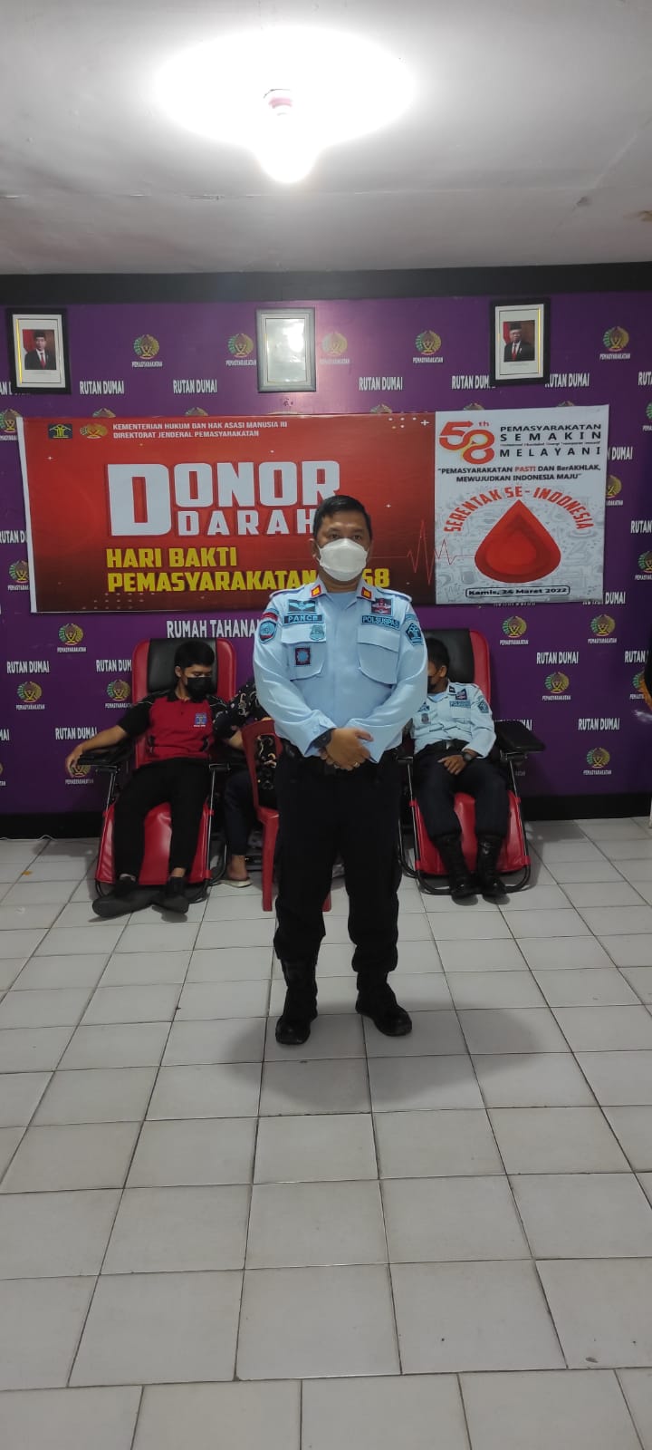 Rangka Menyambut HARI BAKTI PEMASYARAKATAN RUTAN Kelas IIB Dumai Lasanakan Giat Donor Darah
