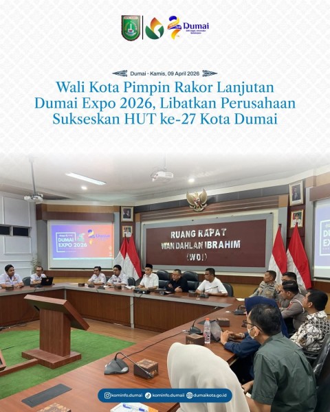 Wali Kota Dumai H. Paisal Memimpin Rapat Lanjutan Koordinasi Persiapan Dumai Expo Tahun 2026