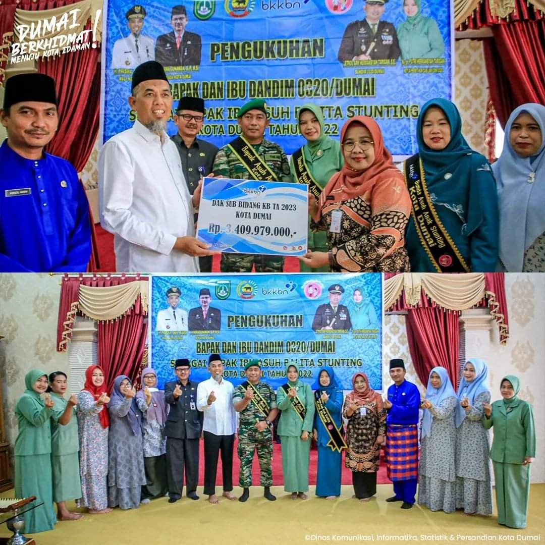 Wali Kota Dumai, H. Paisal, SKM, MARS Mengukuhkan Bapak dan Ibu Asuh Anak Stunting