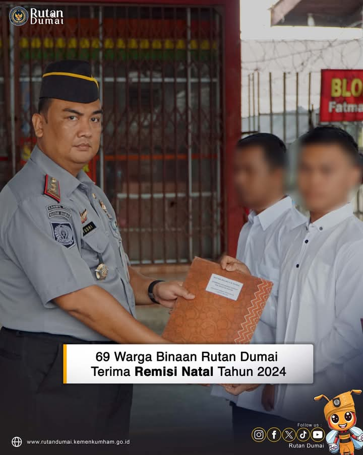 69 Warga Binaan Rutan Dumai Terima Remisi Natal 2024