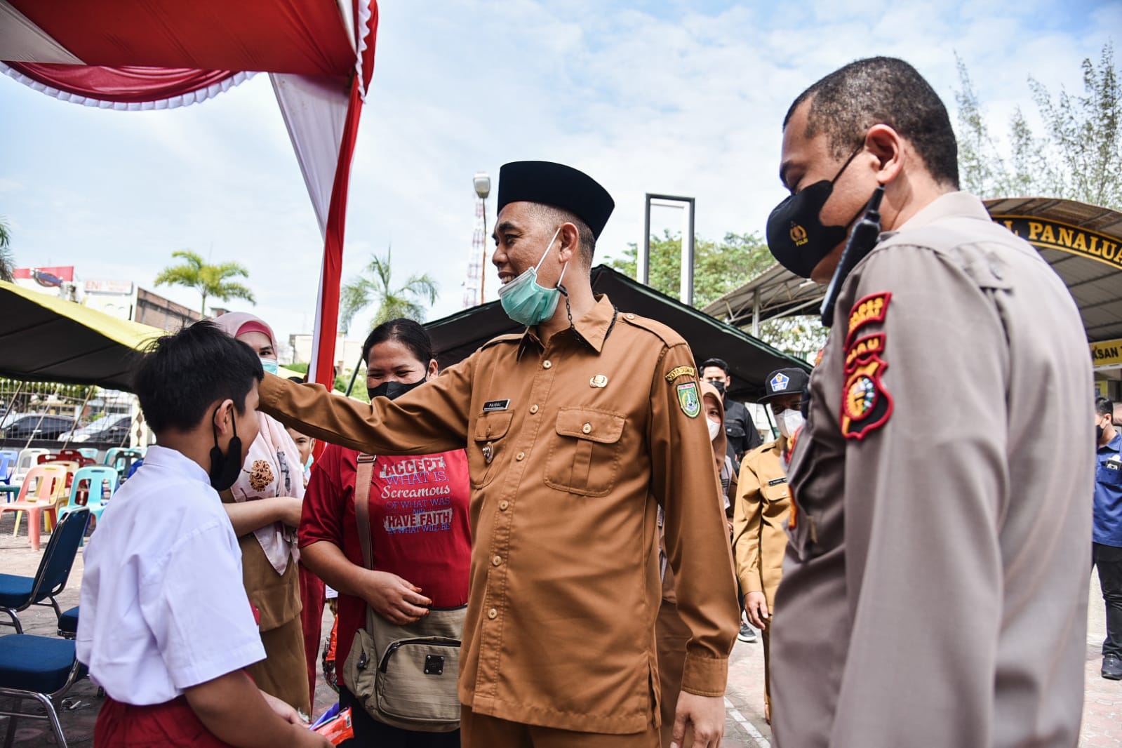 Kepolisian Resor (Polres) Dumai Melaksanakan Launching Vaksinasi Covid-19 Bagi Anak Usia 6 sampai 11 Tahun. 
