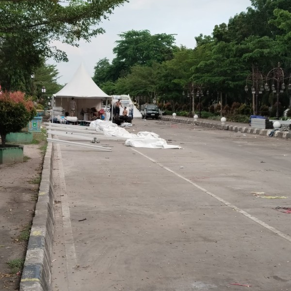 Expo 2026 Selesai Panitia pelaksana  Kebut Pembongkaran Tenda Baik Luar Maupun Dalam Taman Bukit Gelanggang