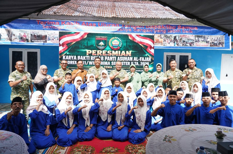 Wujud Nyata Kepedulian TNI, Danrem 031/WB Resmikan Karya Bakti Rehabilitasi Panti Asuhan Al-Fajar Rumbai.