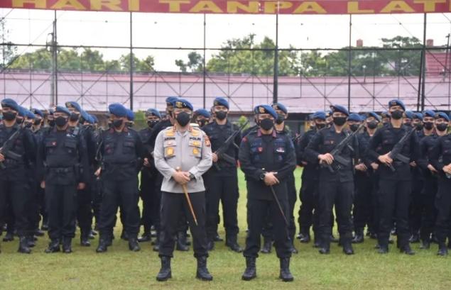 Apel Perpisahan di Mako Brimob Polda Riau