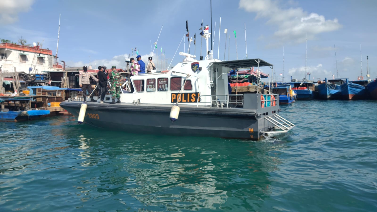 Satpolair Polres Bintan Laksanakan Patroli  Laut  Bersama TNI dan Pemerintah  Kecamatan  Bintan  Timur