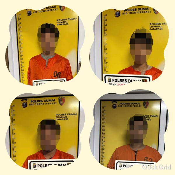 Angkat Besi Pagar Tanpa Izin, Empat Pemuda Nginap Di Hotel Prodeo Polres Dumai