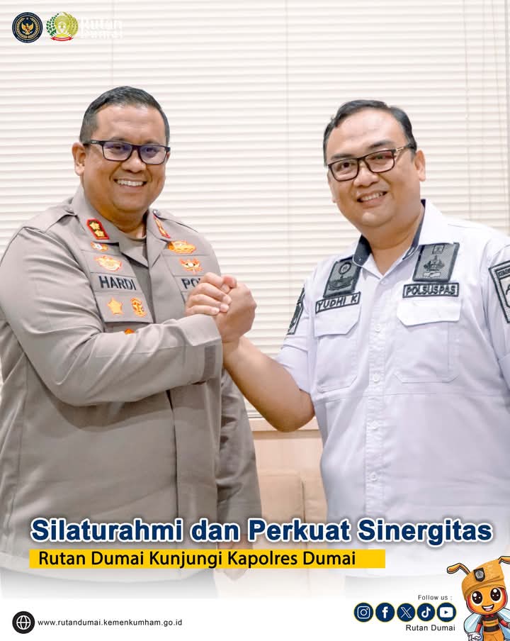Jalin Silaturahmi dan Perkuat Sinergitas, Karutan Dumai Kunjungi Kapolres Dumai