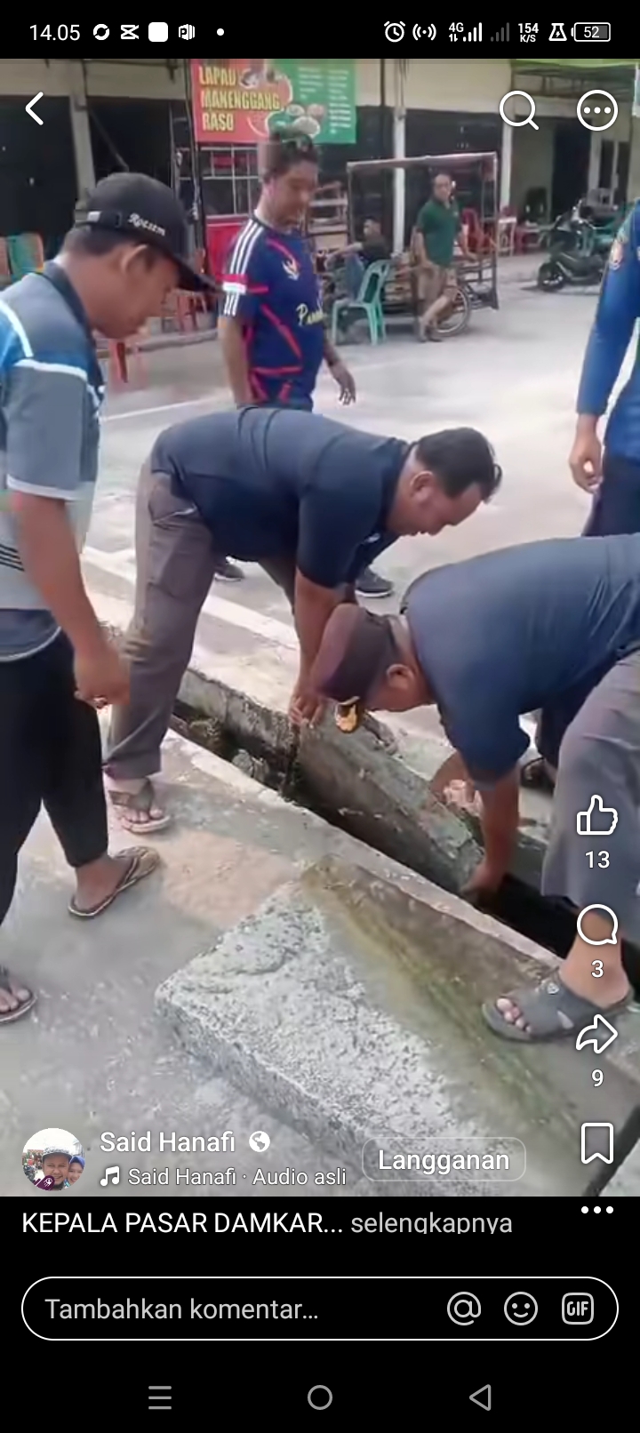 Kepala UPT Unit Pelayan Terpadu, H. AL Bukhari SF,SPdI,MPdI.Jadikan Pasar Sebagai Lingkungan Bersih dan Sehat.