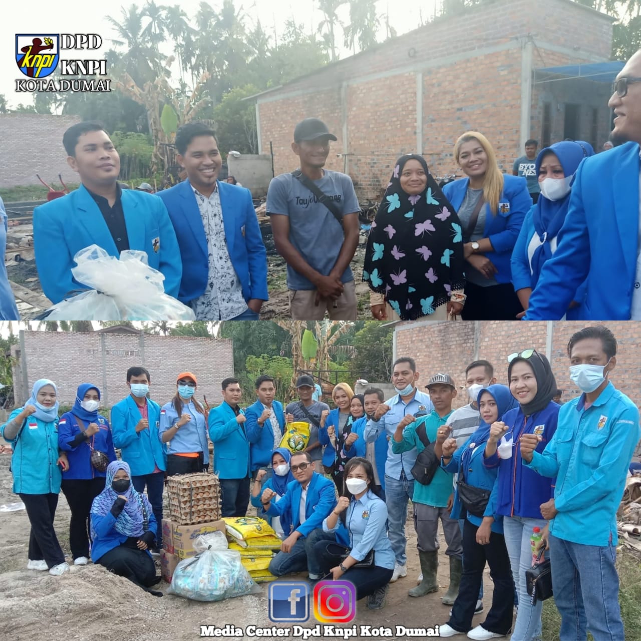 DPD KNPI Kota Dumai Salurkan Bantuan Sembako Kepada Warga Korban Kebakaran