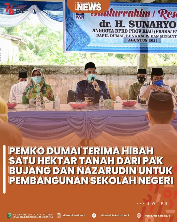 Walikota Dumai H.Paisal,SKM,MARS Menghadiri Kegiatan Reses Anggota DPRD Provinsi Riau di Kantor Lurah Bangsal Aceh