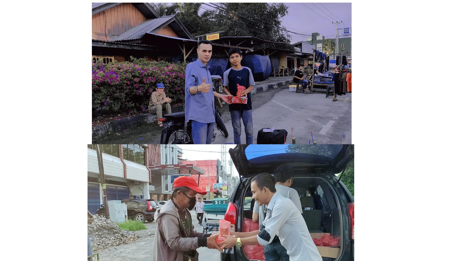 Dibulan Suci Ramadhan SPN Dumai Berbagi Nasi Kotak Dan Takjil Kepada Tukang Becak