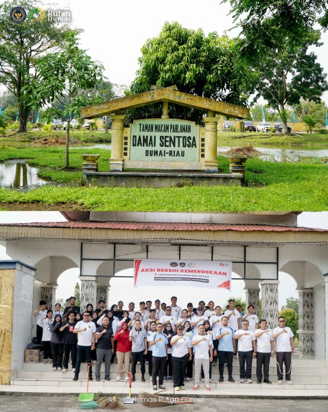 Semarak HUT ke-81 RI, Rutan Dumai Gelar Aksi Bersih-Bersih TMP Kota Dumai