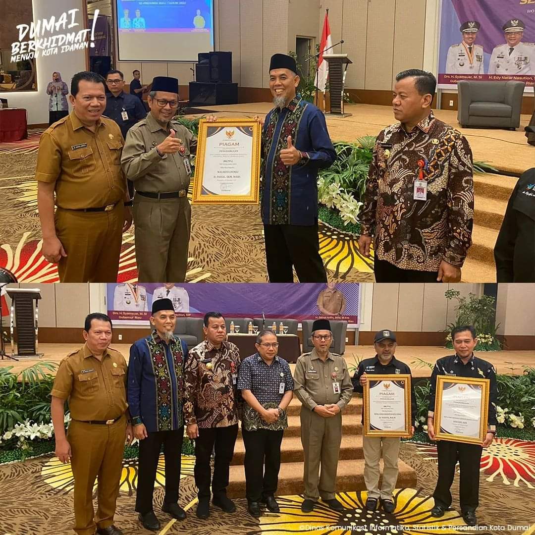 Wali Kota Dumai, Paisal Menerima Penghargaan Atas Pencapaian Jaminan Kesehatan Semesta / Universal Health Coverage (UHC) Dari Gubernur Riau, Syamsuar.