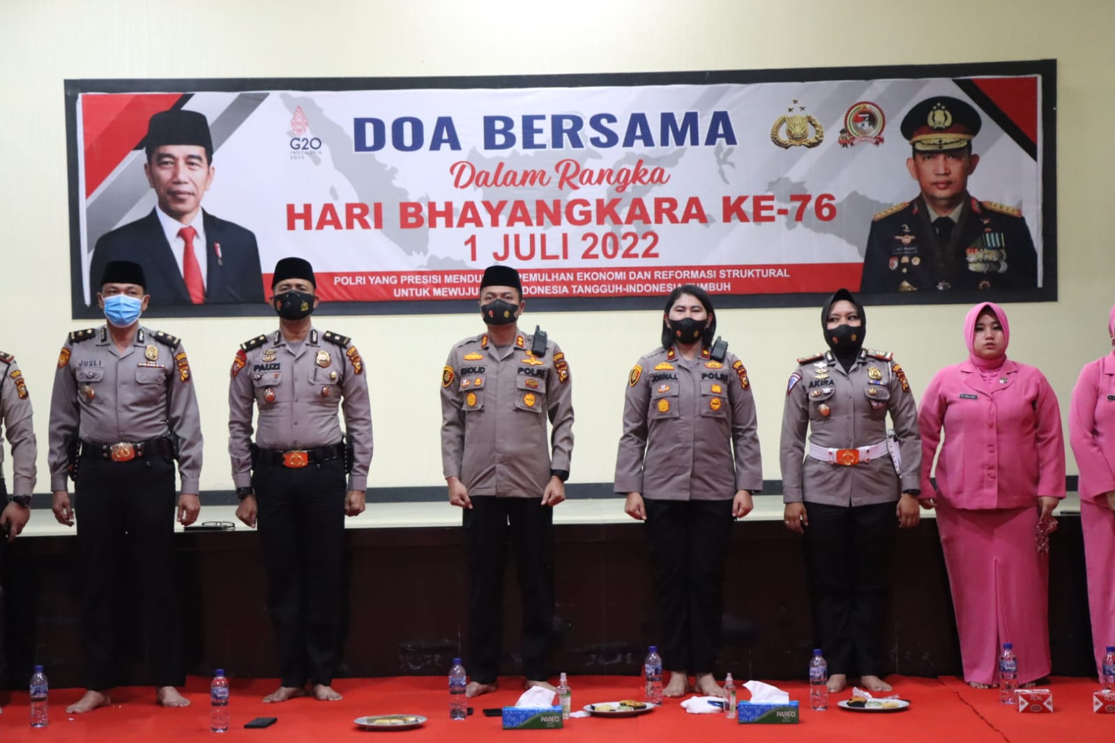 Dalam Rangka Memperingati Hari Bhayangkara Ke - 76 Tahun 2022, Polres Dumai Menggelar Kegiatan Doa Bersama Lintas Agama