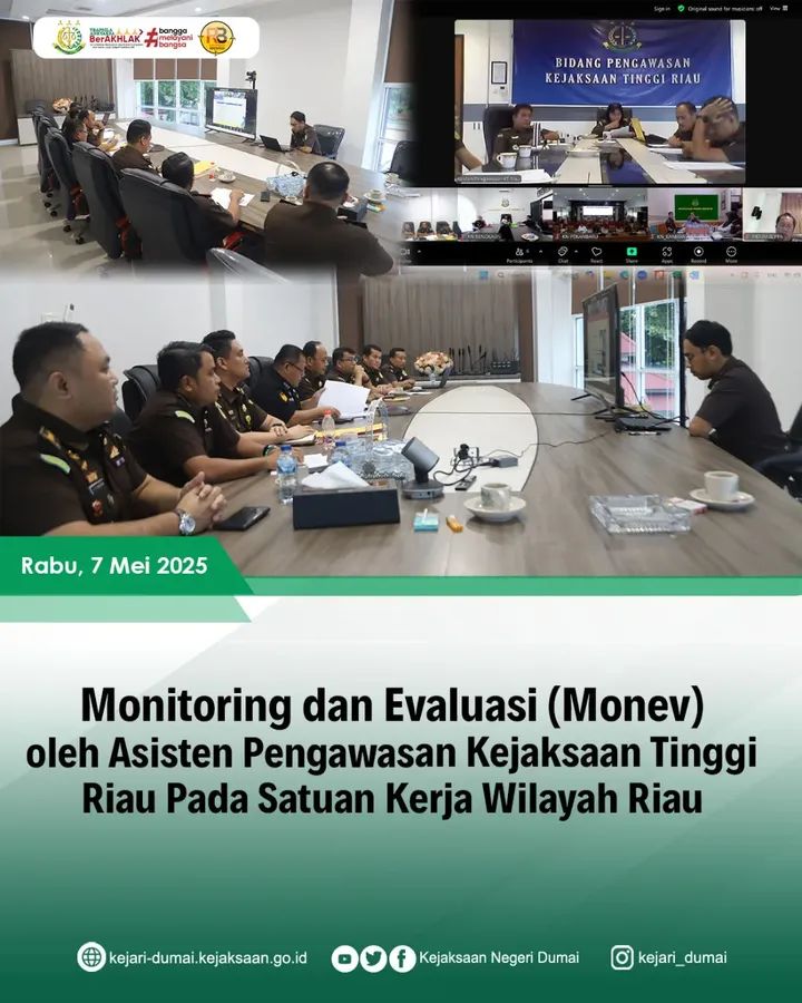 Kejaksaan Negeri Dumai melaksanakan kegiatan Monitoring dan Evaluasi Monev