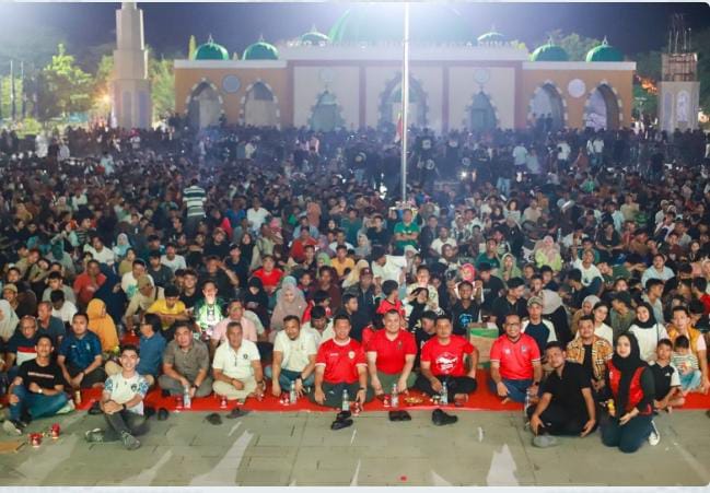 Ribuan Masyarakat Kota Dumai Mendukung Timnas U-23 Dalam Gelaran Piala Asia U-23 AFC Melawan Irak U-23