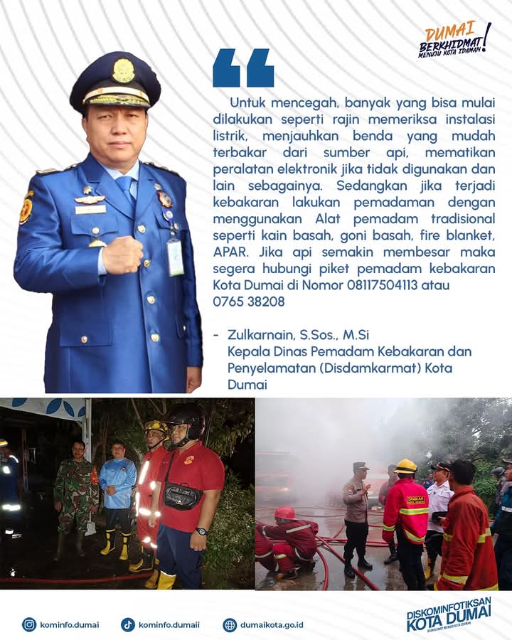 Zulkarnain, S.Sos., M.Si  Kepala Dinas Pemadam Kebakaran Pencegahan di Mulai Dari Diri Sendiri dan Mengajak Orang Terdekat