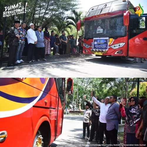 Wali Kota Dumai H. Paisal SKM, MARS Melepas Keberangkatan 57 Masyarakat Dari Berbagai Unsur Profesi Ke Tanah Suci Mekah Dalam Ibadah Umrah
