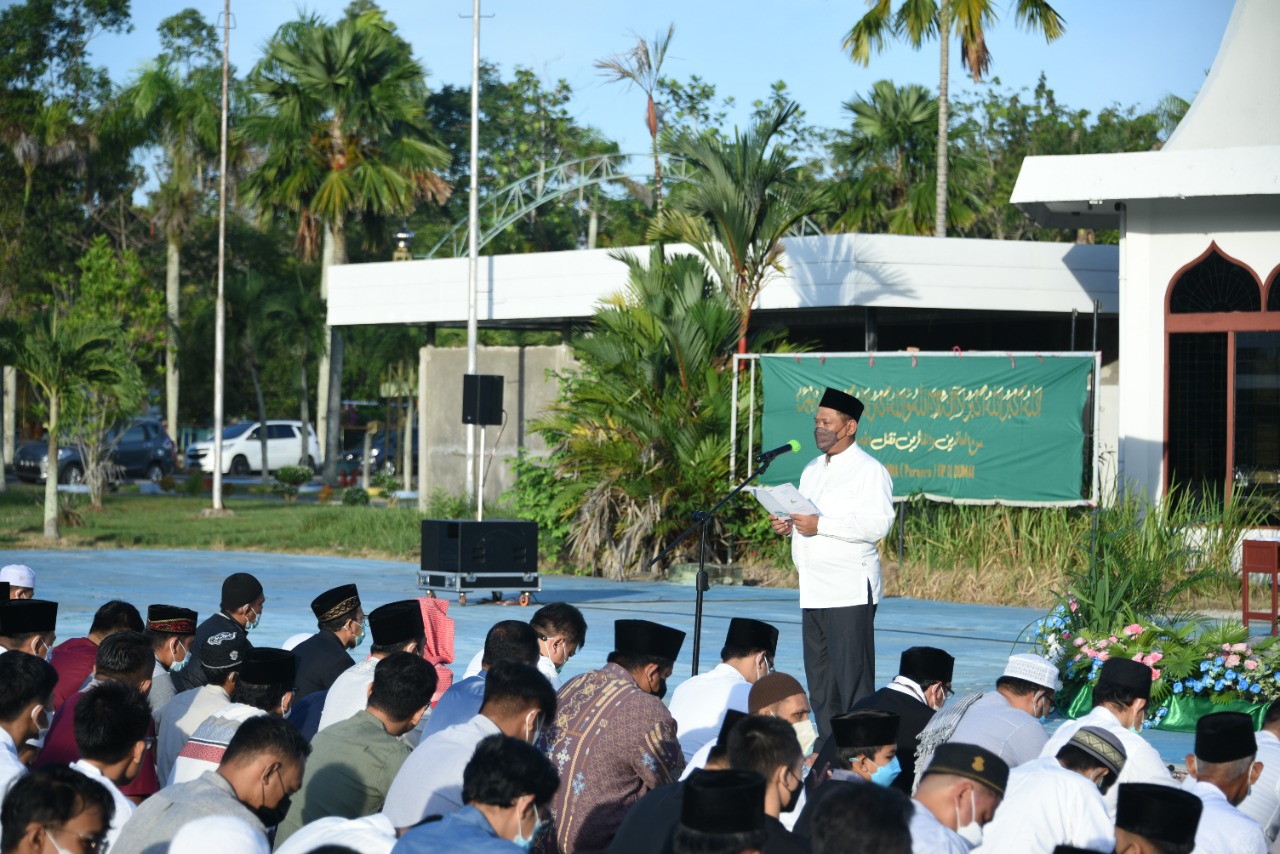 PT Kilang Pertamina Internasional (PT KPI) Refinery Unit (RU) Dumai Gelar Sholat Idul Adha Bersama