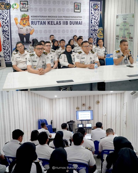 Rutan Dumai Ikuti Zoom Arahan dari Dirjenpas.