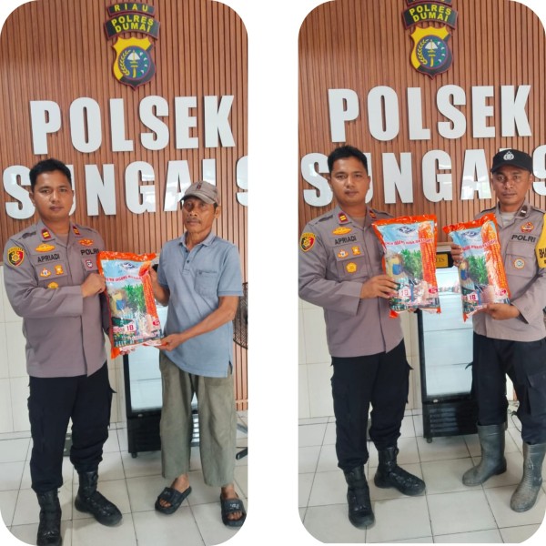 Polsek Sungai Sembilan Berikan Bantuan Benih Jagung Pipil  Kepetani