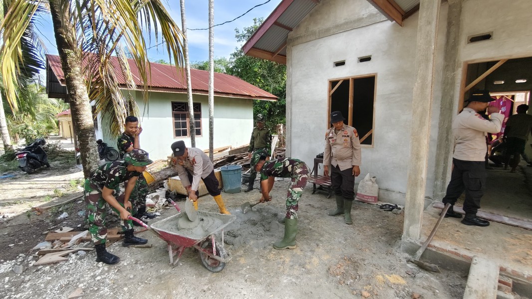TMMD Ke- 124 KODIM 0320/ DUMAI Menggesa Penyelesaian Pembangunan Rumah Tidak Layak Huni