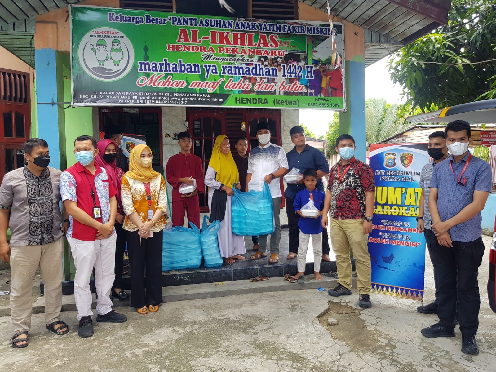 Dua Panti, Satu Masjid dan Kaum Dhuafa Jalanan Disasar Tim Jumat Barokah Ditkrimum Polda Riau