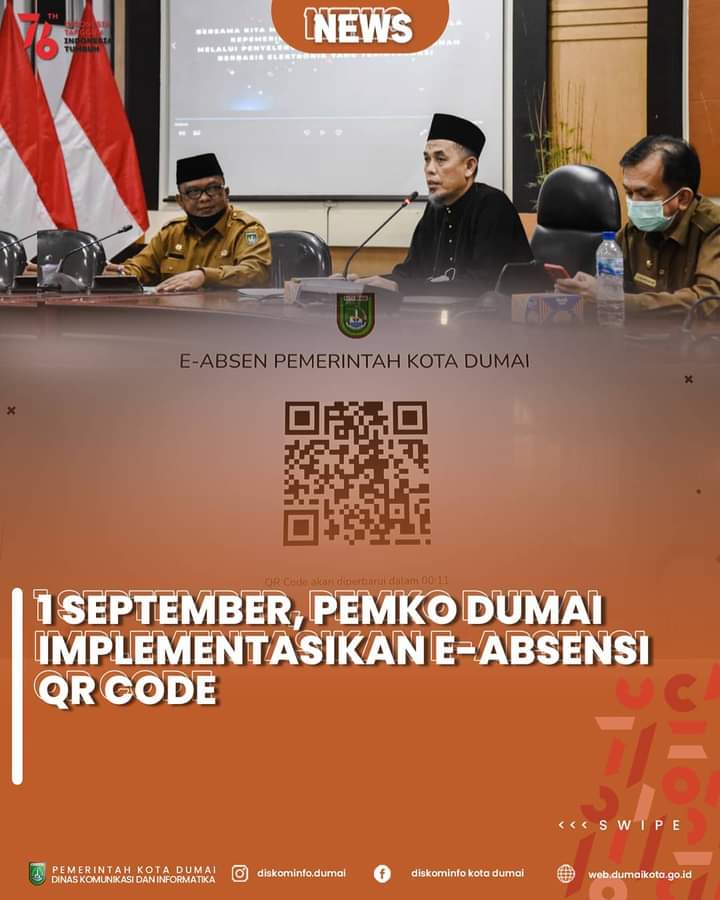 1 September ,Pemko Dumai Implementasikan E- Absensi QR Code