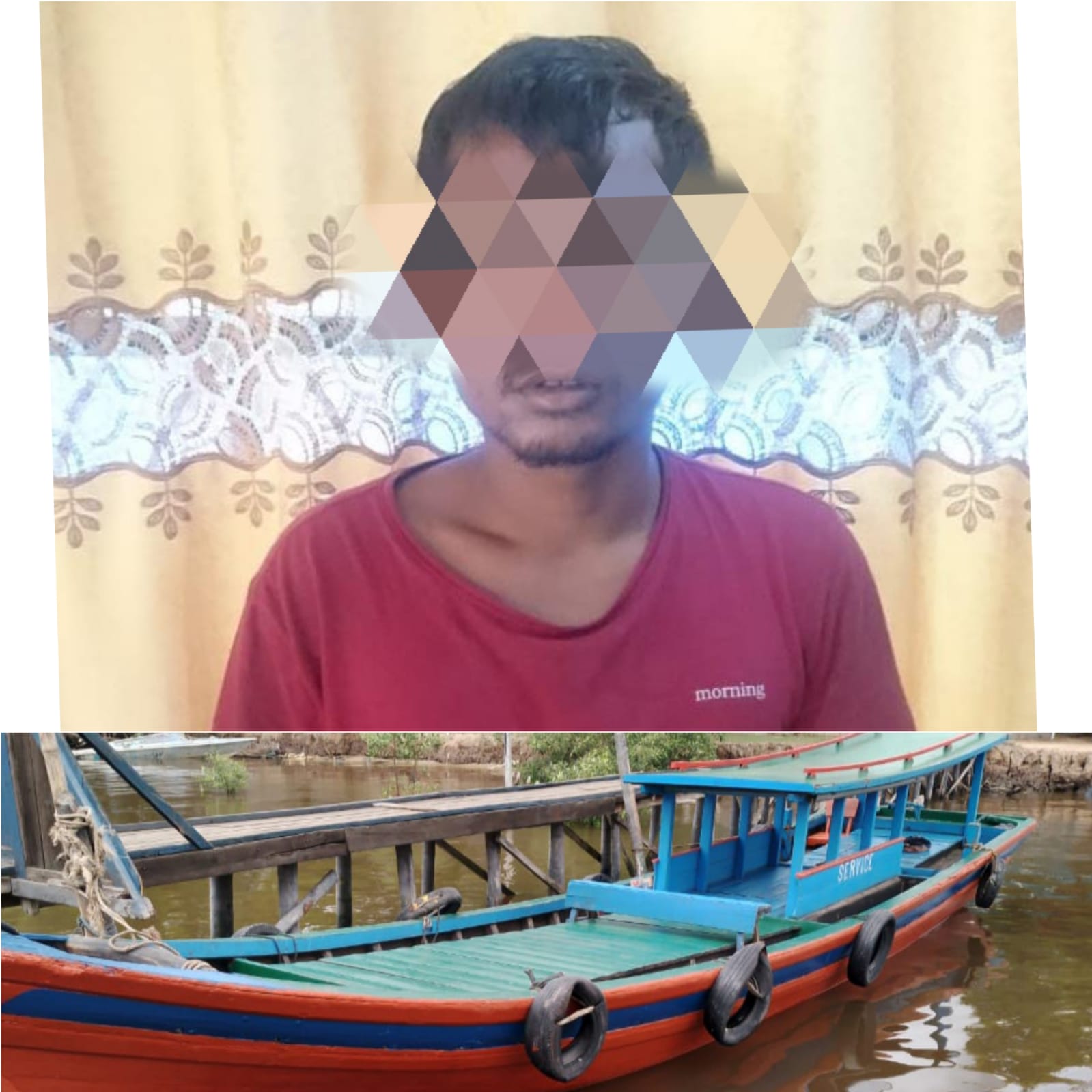 Sat Polairud Polres Dumai Berhasil Mengamankan Pelaku Pencurian Sampan Kayu (Pompong)