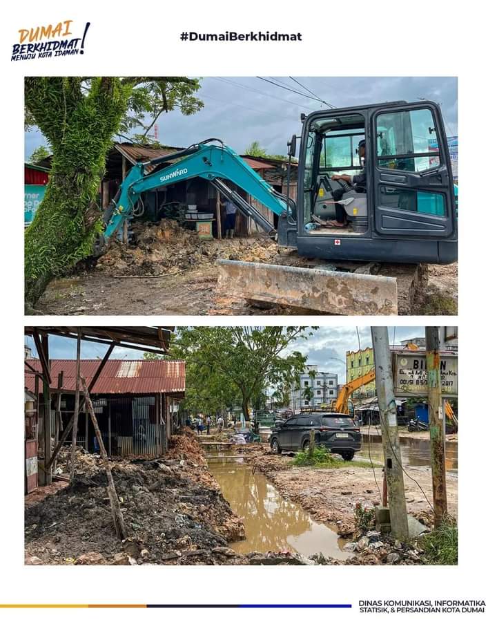 Wali Kota Dumai H. Paisal Kembali Memantau Progres Pembangunan Normalisasi Drainase