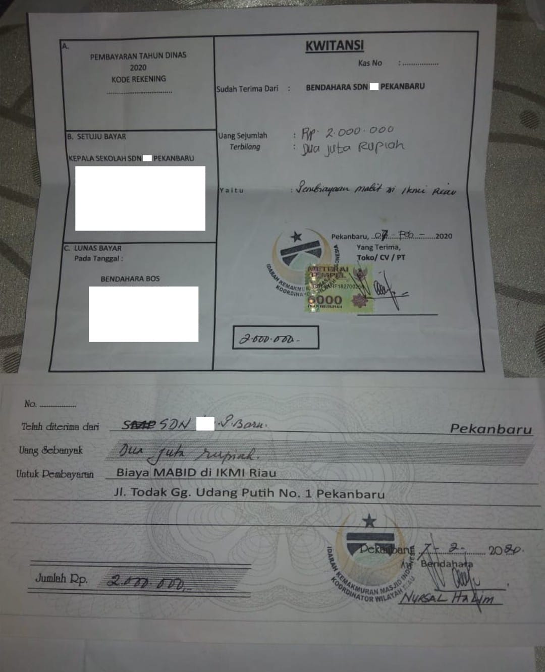 Benarkah Dana Bos dapat digunakan untuk Pelaksanaan Mabid SD sekota pada IKMI, Dan Apakah Benar sudah Dilaporkan ke Kejaksaan Negeri Pekanbaru ?