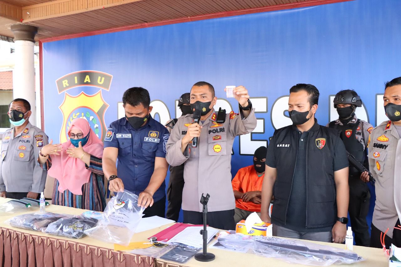 Tim Gabungan Polres Dumai Bekuk Pelaku Penembakan di Bukit Kapur.