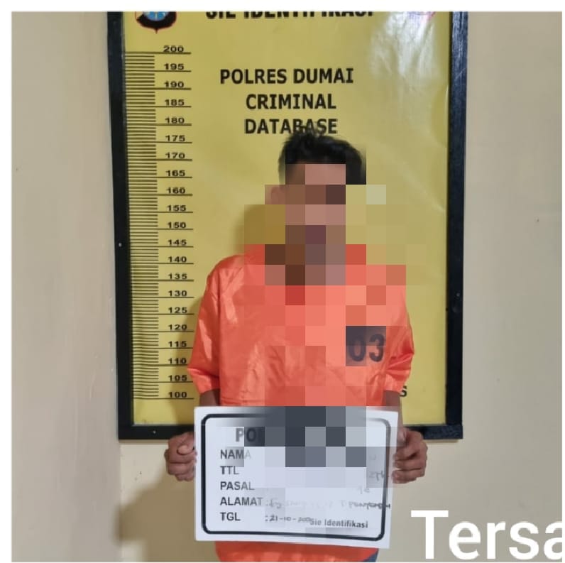 RN Warga Jalan Simpang Pulai Diamankan Karena di Duga Sudah Melakukan Tindak Pidana Pencurian Besi Milik PT Sari Dumai Sejati (SDS).