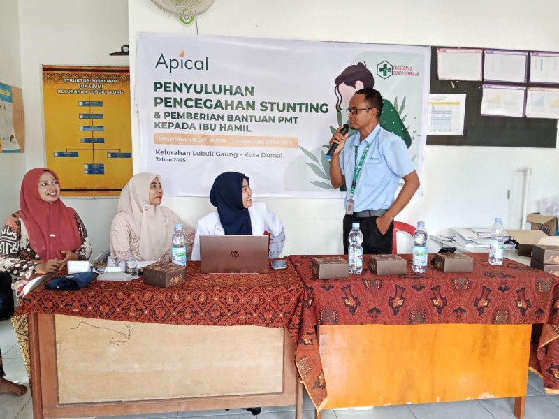 Apical Group Gelar Penyuluhan dan Berikan PMT untuk Pencegahan Stunting di Dumai