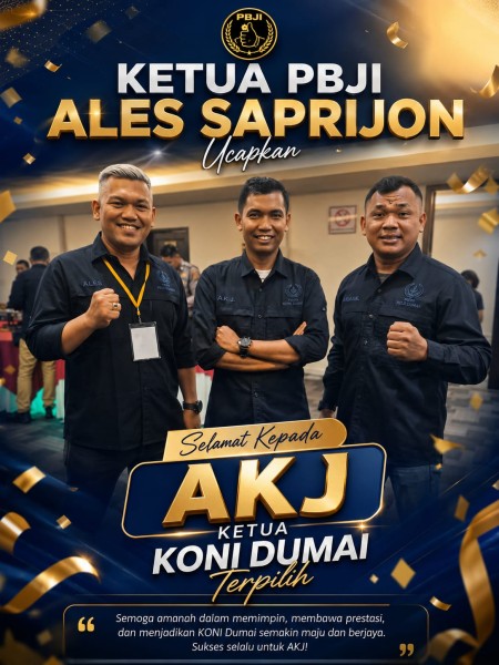 Ketua PBJI Ales Saprijon Ucapkan Selamat Kepada AKJ Ketua  KONI Dumai Terpilih.