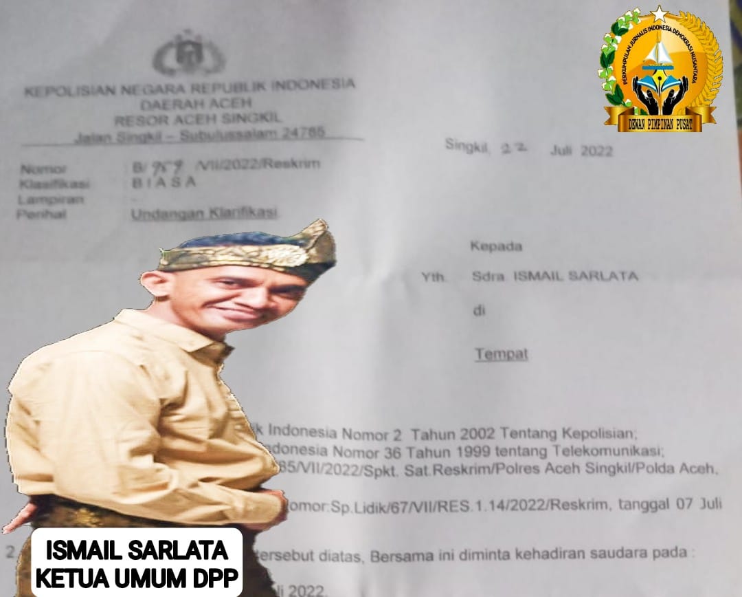 Didamping Ketua DPW Aceh,Ismail Sarlata Datangi Mapolres Aceh Singkil Terkait Dugaan Pencemaran Nama Baik Ketua DPD