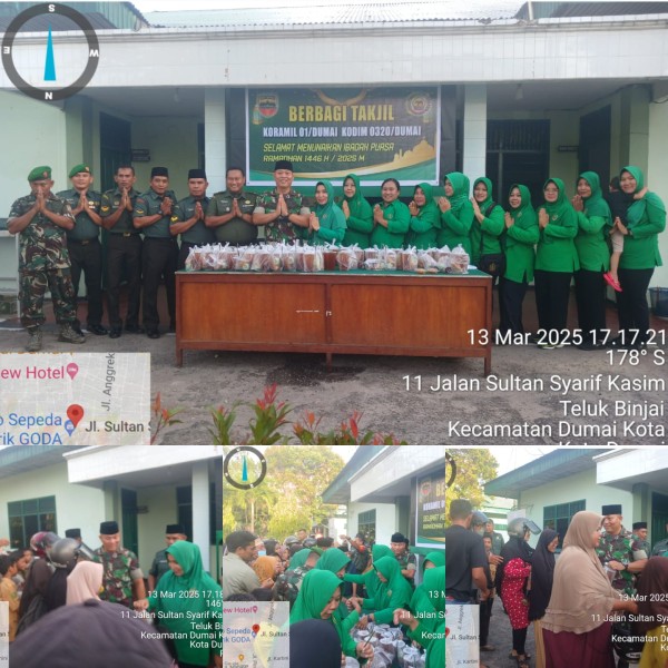 Semarak Ramadhan 1446 Hijrah Koramil Kapten Arh M.i.Daulay 01 Kota Dumai Bagikan Takjil