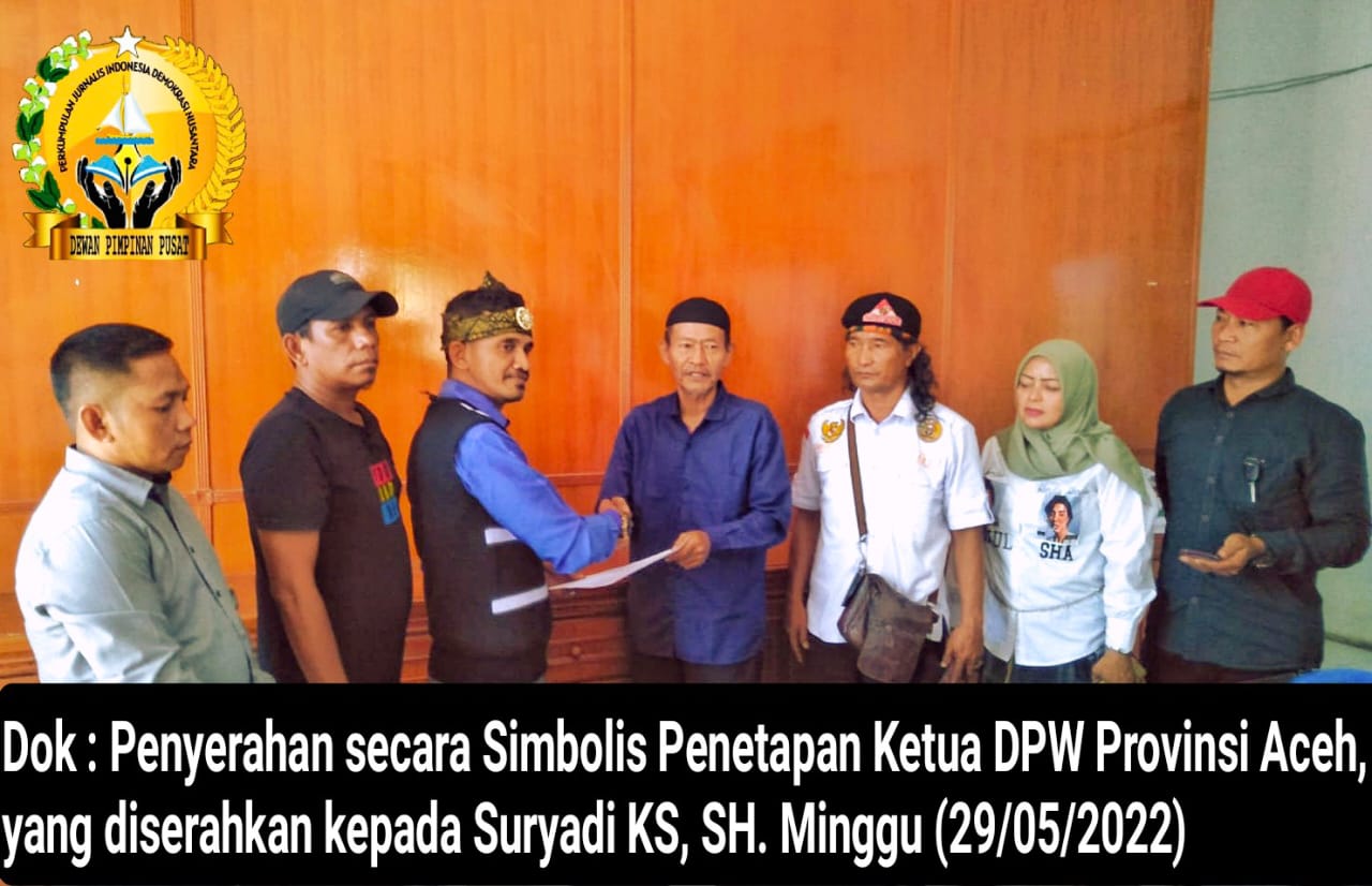 Suryadi KS, SH Resmi Pimpin DPW PJID Nusantara se Provinsi Aceh, Ini yang Disampaikan Ismail Sarlata