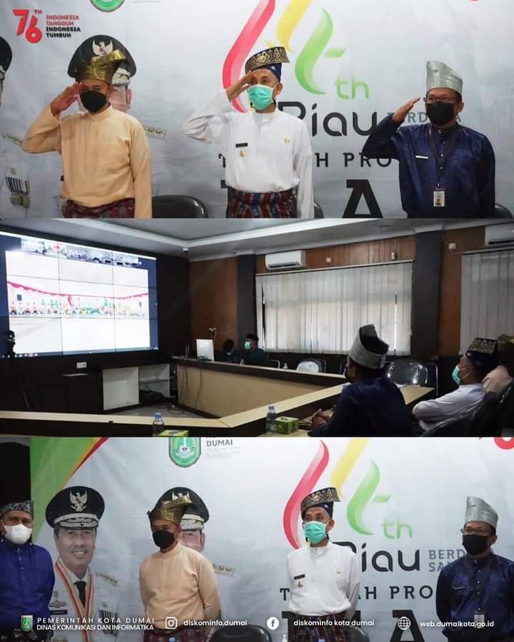 Peringatan Hari Jadi Provinsi Riau Ke-64 Secara Virtual di Hadiri Walikota Dumai H.Paisal