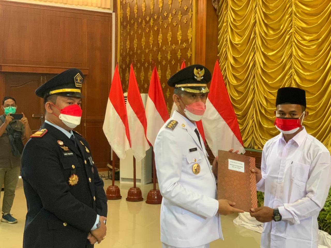 Kegiatan Upacara Detik- Detik Proklamasi Kemerdekaan Indonesia Tahun 2021, sekaligus penyerahan Remisi Umum Oleh Walikota Dumai H.Paisal,SKM,MARS.