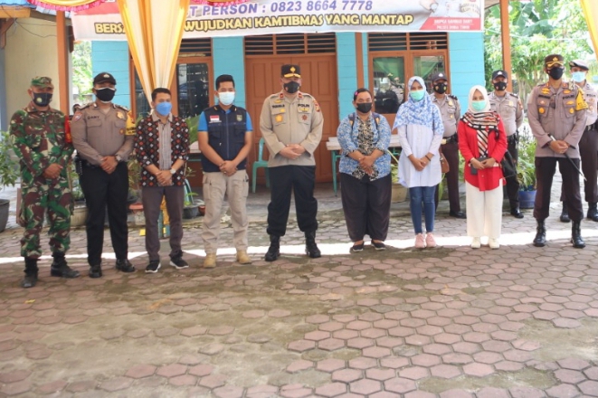 Wakapolda Riau Beserta Rombongan Melaksanakan Kunjungan Kerja Dalam Rangka Peninjauan Vaksinasi Covid-19